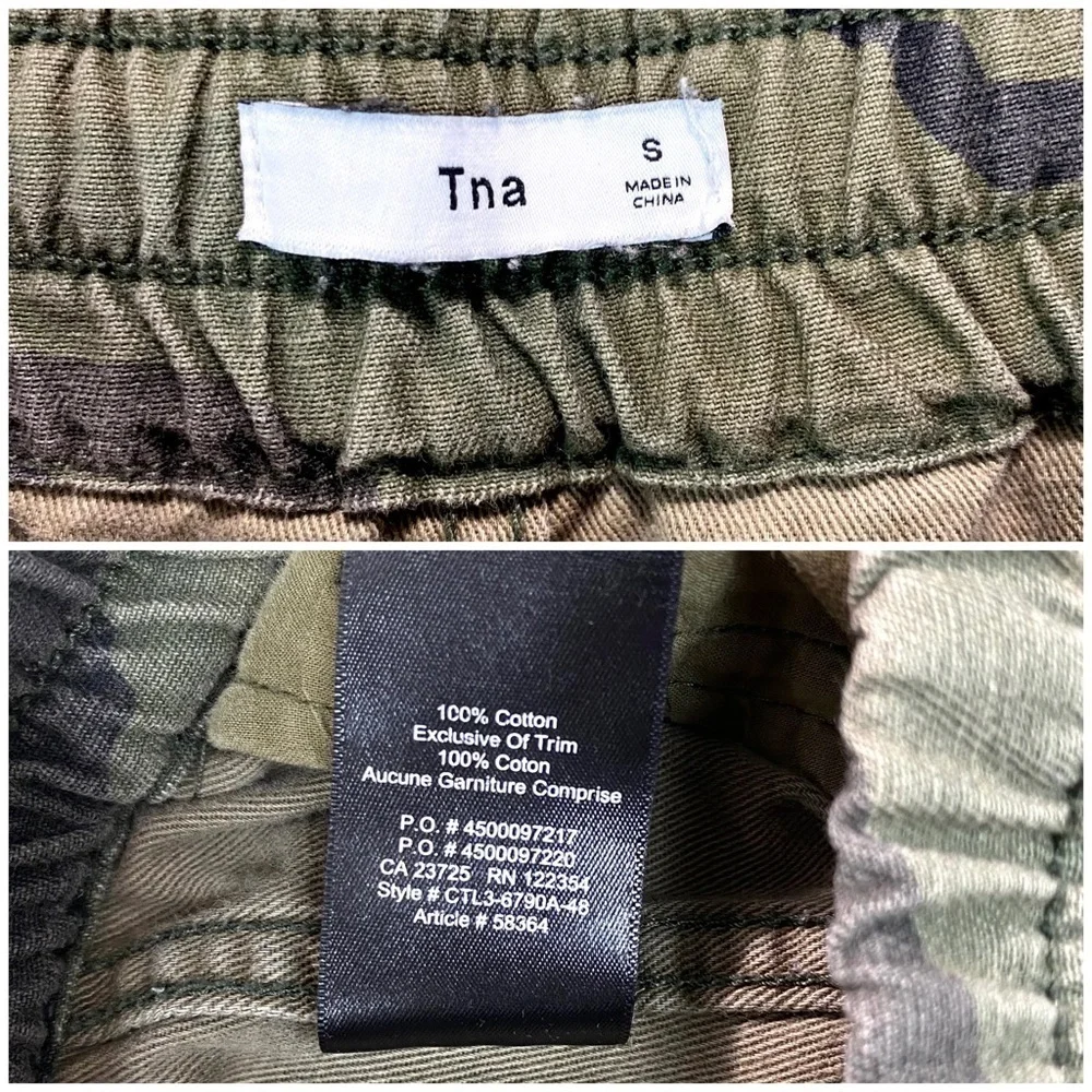 ARITZIA Tna Alix Pant High-waisted Elastic-cuff Camo Joggers in Green Size S